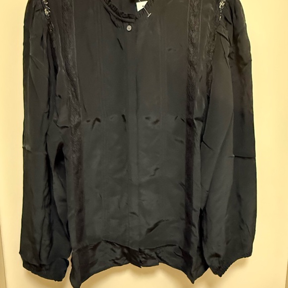 J. Crew Lace-trim pintuck top in crepe de chine - Picture 5 of 10